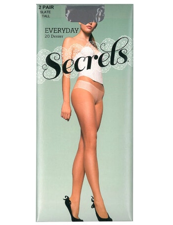 Secrets Pantyhose, 20 Denier, 2-Pack, Slate product photo