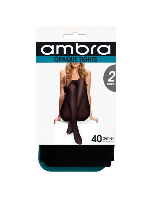 Ambra Opaque Tights, 40 Denier, 2-Pack, Black product photo