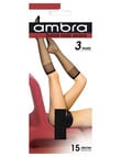 Ambra Sheer Knee High Tights, 15 Denier, 3-Pack, Black product photo
