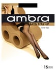 Ambra Sheer Lace Top, 15 Denier, Black product photo