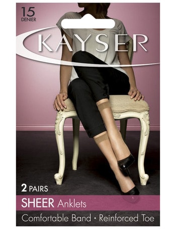Kayser Sheer Anklet, 15 Denier, 2-Pack product photo