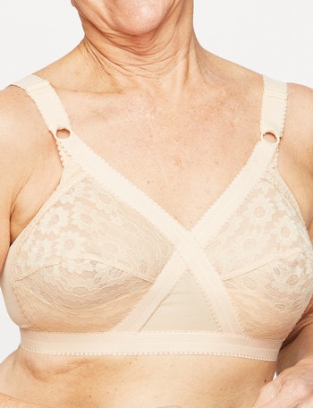 Playtex 18 Hour Traditional Wirefree Bra, Beige, B-DD product photo