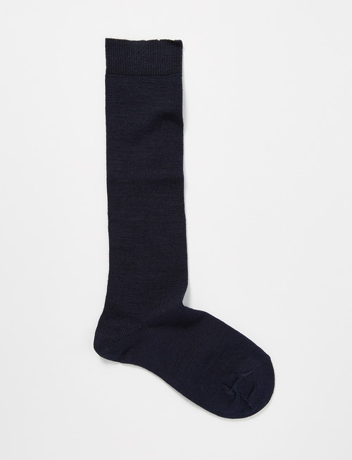 Columbine Wool Under-The-Knee Sock, Navy product photo View 02 L