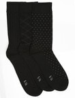 Harlequin Cushion Foot Pattern Crew Sock, 3-Pack product photo