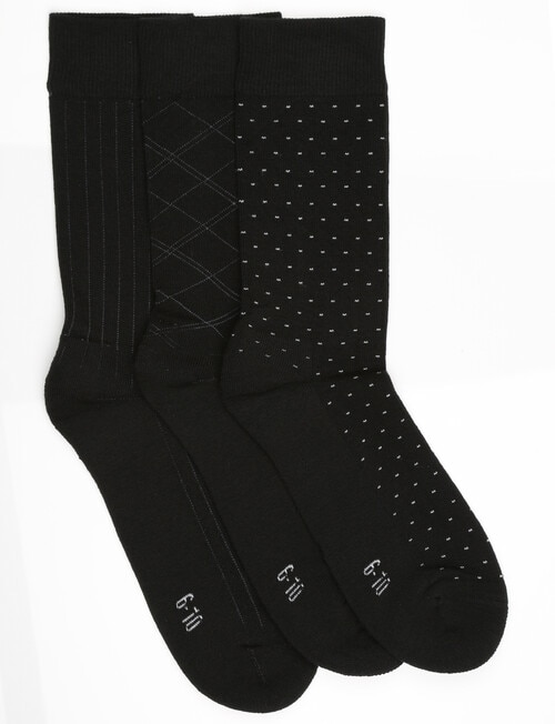 Harlequin Cushion Foot Pattern Crew Sock, 3-Pack product photo
