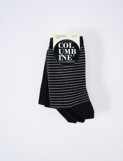 Columbine Classic Spot Stripe Crew Sock, 3-Pack product photo View 02 L