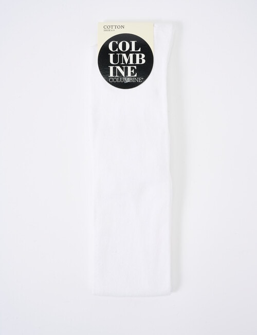 Columbine Cotton Over-The-Knee Sock, White product photo View 02 L