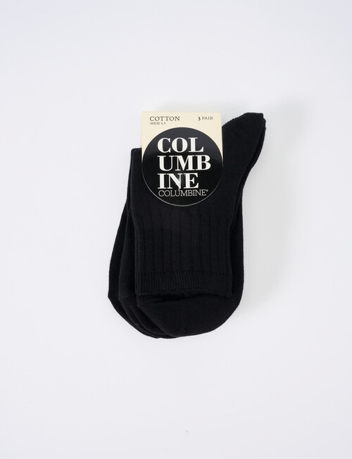 Columbine Comfort Crew Sock, Black, 3-Pack product photo View 02 L