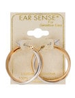 Earsense Two-Tone Click Hoop Earrings, 20mm, Imitation Gold & Silver product photo