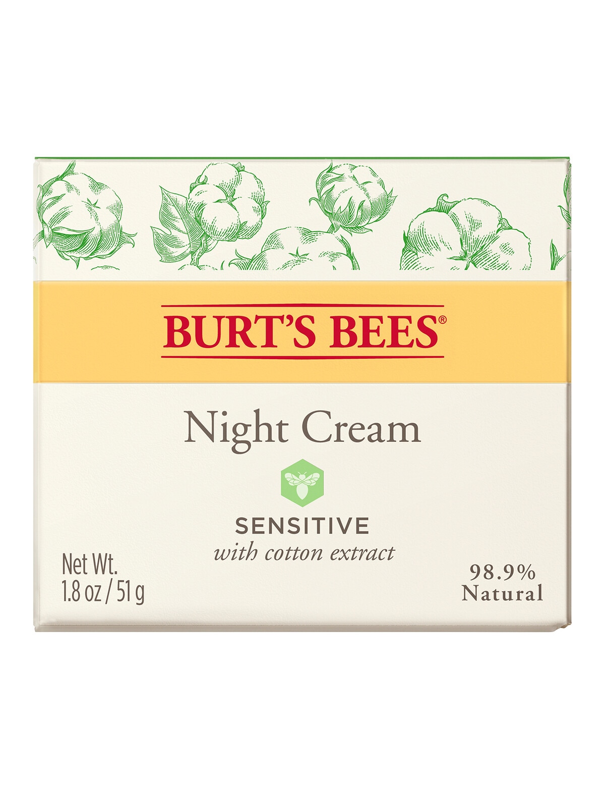 Burts Bees Sensitive Night Cream, 50g - Moisturisers, Serums & Anti-aging