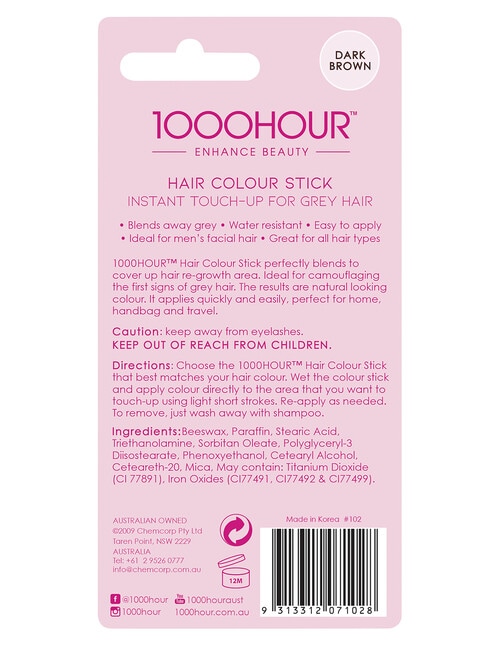 1000HR Touch Up Hair Colour Stick - Dark/Brown product photo View 02 L