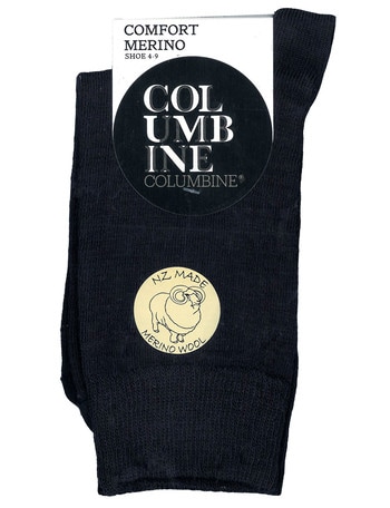 Columbine Merino Wool Comfort Top Sock, Navy Ink product photo