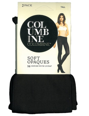 Columbine Opaque Tight , 50 Denier, 2-Pack, Black product photo
