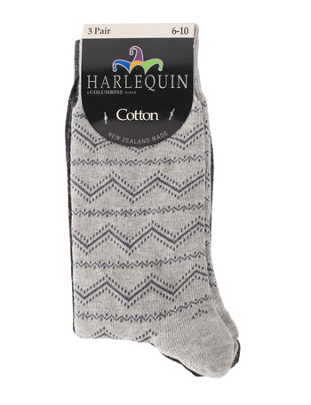 Harlequin Aztec Patterned Sock, 3-Pack product photo