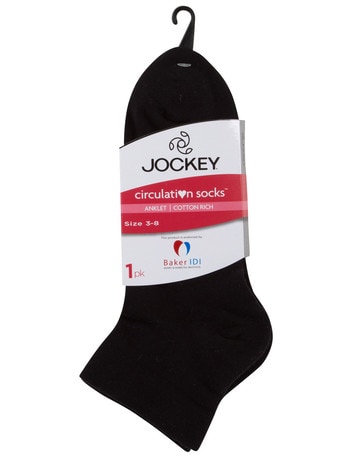 Jockey Woman Fine Circulation Anklet Sock, Black product photo