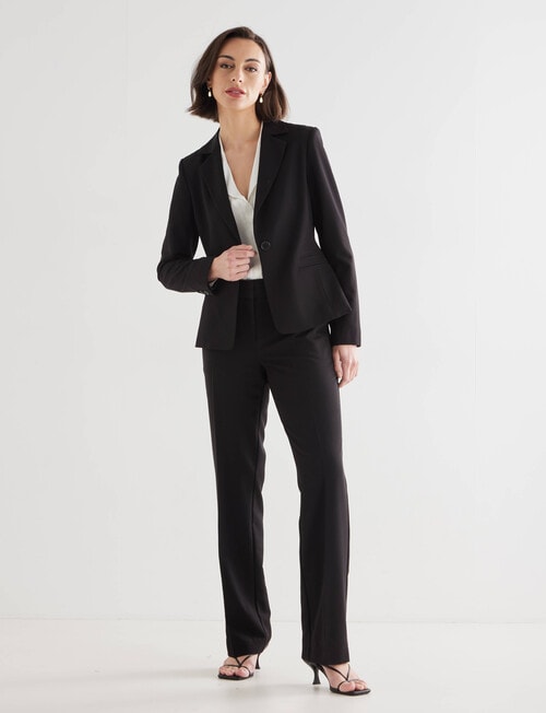 Oliver Black Two-Way-Stretch Classic Pant, Regular-Length, Black product photo View 03 L