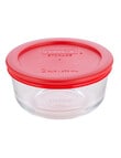 Pyrex Round Baking Dish with Red Storage Lid, 470ml product photo