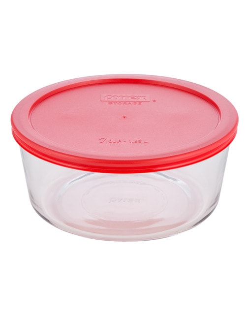 Pyrex Round Baking Dish with Red Storage Lid, 1.65L product photo