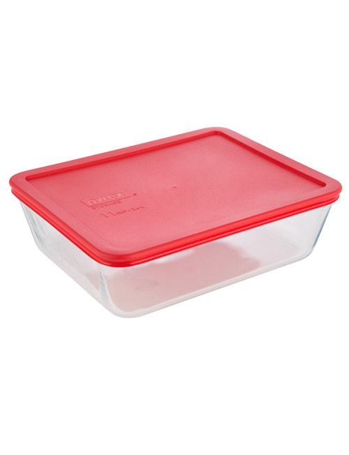Pyrex Rectangular Baking Dish with Red Storage Lid, 2.6L product photo