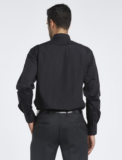 Van Heusen Long-Sleeve Plain Shirt, Euro Fit, Black product photo View 02 L
