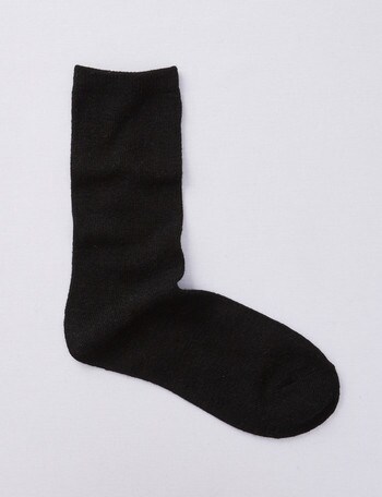 Simon De Winter Wool Crew Sock, Black product photo