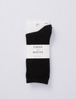 Simon De Winter Wool Crew Sock, Black product photo View 02 S