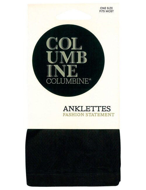 Columbine Herringbone Patterned Anklet, Black product photo