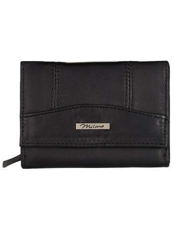 Milano Small Trifold Wallet, Black product photo