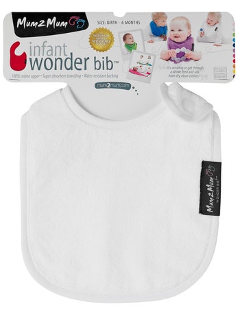 Mum 2 Mum Infant Wonder Bib, White product photo