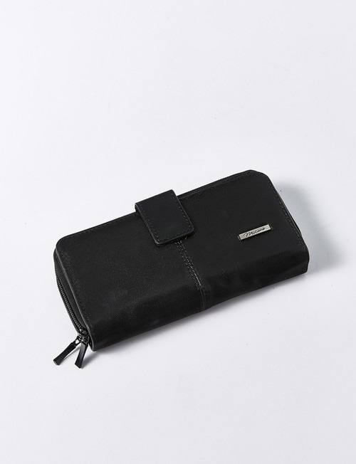 Milano Large Twin Zip Around Wallet, Black product photo