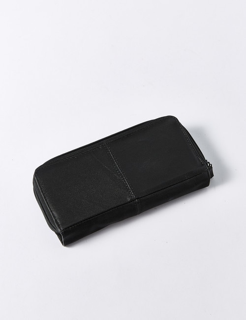 Milano Large Twin Zip Around Wallet, Black product photo View 02 L