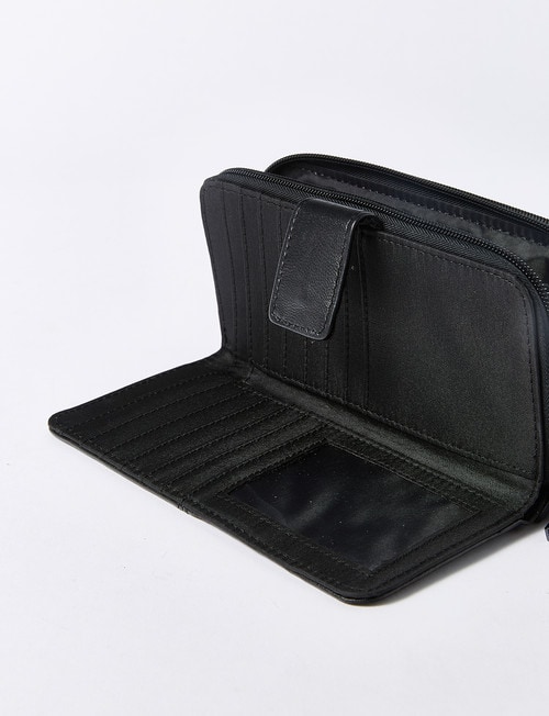 Milano Large Twin Zip Around Wallet, Black product photo View 03 L