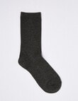 Simon De Winter Wool Crew Sock, Dark Grey Marle product photo