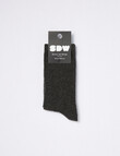 Simon De Winter Wool Crew Sock, Dark Grey Marle product photo View 02 S