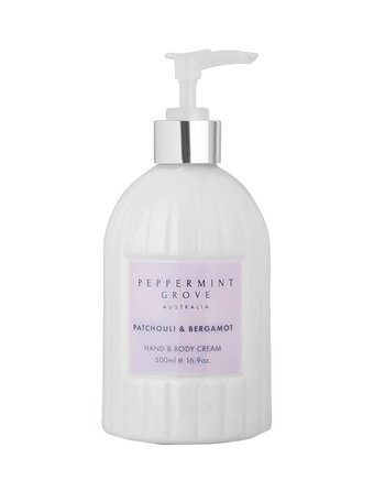 Peppermint Grove Hand & Body Cream Pump, 500ml, Patchouli & Bergamot product photo