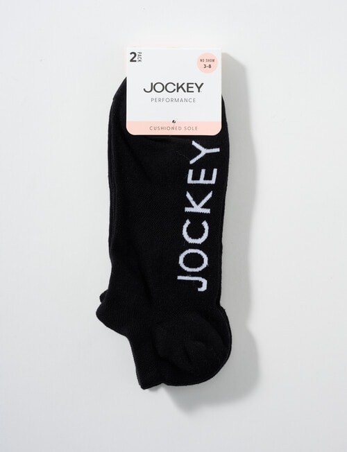 Jockey Woman No Show Heritage, 2-Pack, Black, 3-8 product photo