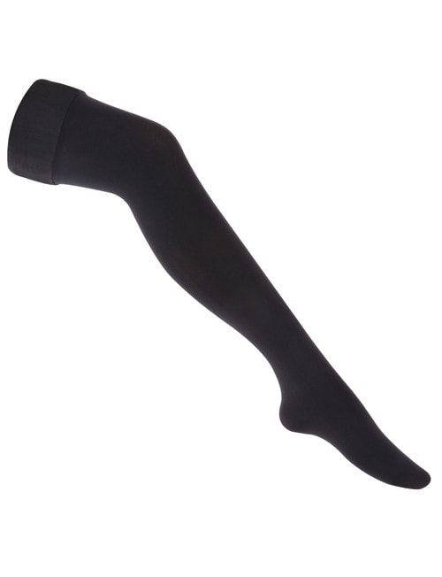 Ambra Stay Up No Show Opaque 70 Denier, Black product photo View 02 L