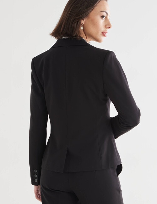 Oliver Black Two-Way-Stretch 1-Button Jacket, Black product photo View 02 L