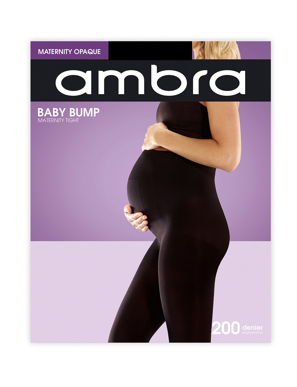 Ambra Baby Bump 200D Opaque tight - Black - Hosiery