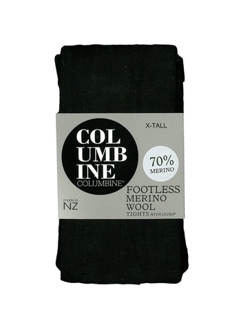 Columbine Merino Footless Tight, Black product photo