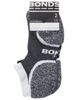 Bonds Ultimate Comfort Low-Cut Sock, 2-Pack 3-8, Black & White product photo