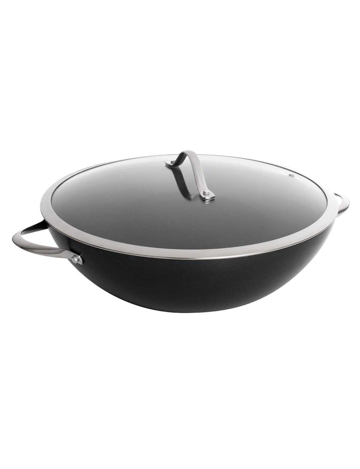 Baccarat iD3 Hard Anodised Wok with Lid, 36cm Saucepans & Frypans