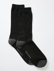 Simon De Winter Comfort Crew Sock Moss Welt, 2-Pack, Black product photo