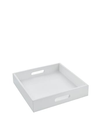 Momento Square Wooden Tray, White, 30cm product photo