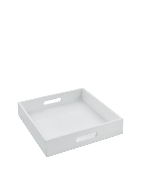 Momento Square Wooden Tray, White, 30cm product photo