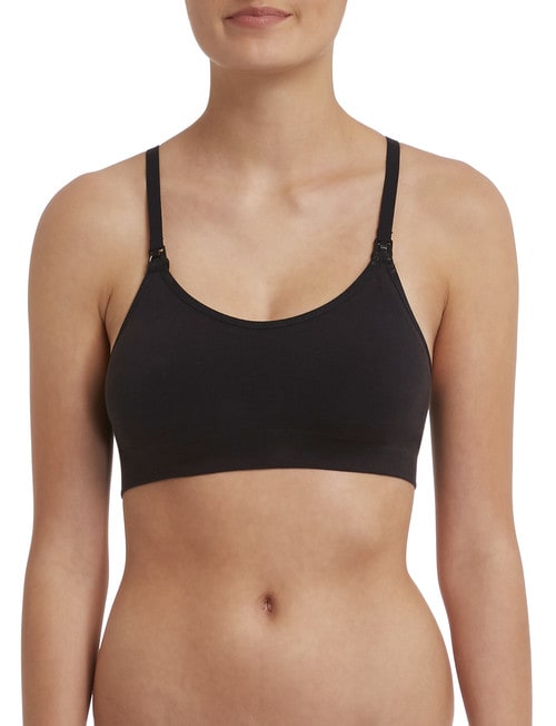 Bonds Bumps Maternity Seam-Free Crop Top, Black, S-XL product photo