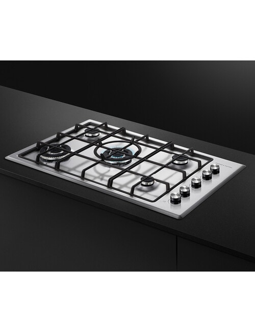 Fisher & Paykel Gas 5-Burner NG Cooktop, Stainless Steel, CG905CNGX2 product photo View 02 L