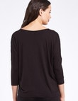 Bodycode 3/4-Sleeve Batwing Tee, Black product photo View 02 S