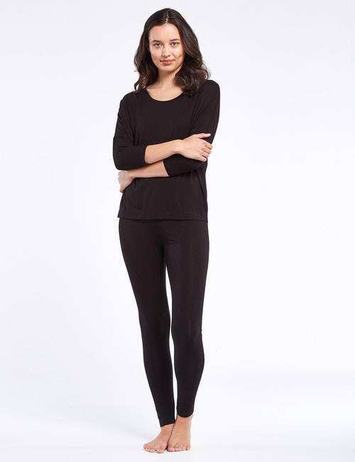 Bodycode 3/4-Sleeve Batwing Tee, Black product photo View 03 L