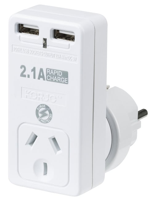 Korjo USB & Power Adaptor Europe/NZ product photo View 02 L